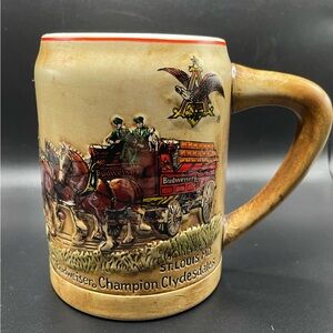 80s vintage Anheuser Busch Clydesdale collectors mug Made Brazil detailed design